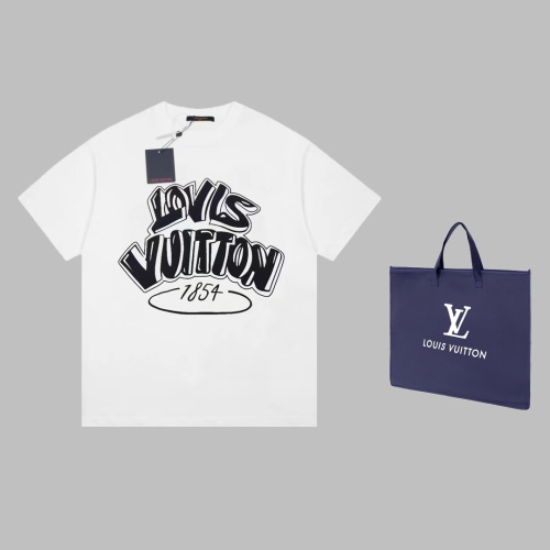 Louis vuitton letter logo stereo surface foaming seal casual short -sleeved T -shirt