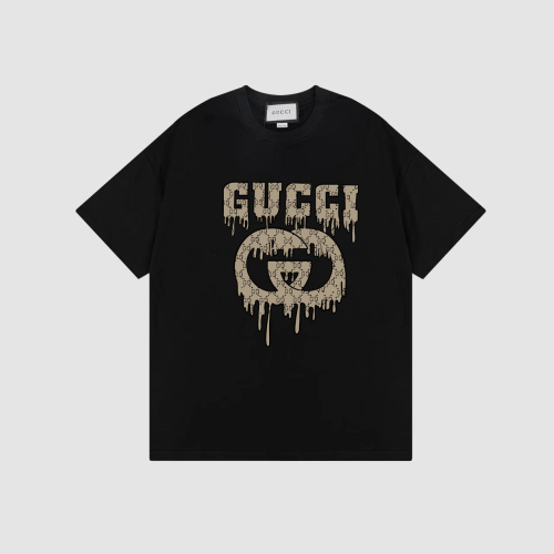 Gucci 2023 Virtual Printing T -shirt couple model loose and shoulder version
