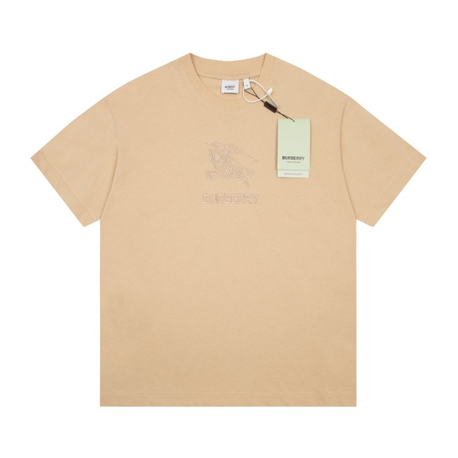 Burberry's latest war horse embroidery basic short -sleeved casual couple model