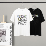 Loewe gradient embroidered print logo short -sleeved T -shirt