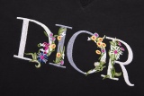 Dior gradient flower embroidery short -sleeved T -shirt