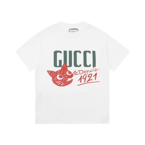 Gucci cat 1921 couple short -sleeved T -shirt