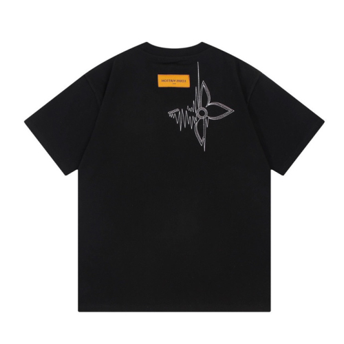 Louis vuitton embroidered logo pattern T -shirt short sleeve