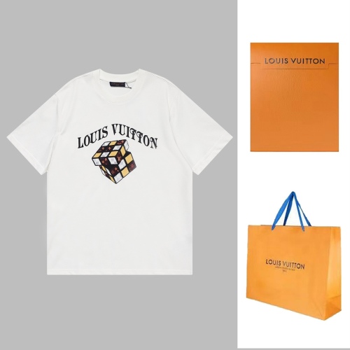 Louis vuitton FW23 spring and summer model Rubik's cube letter logo print round neck short -sleeved T -shirt