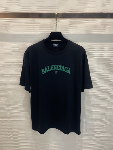 Balenciaga 2023 embroidery logo logo cotton short -sleeved T -shirt couple model