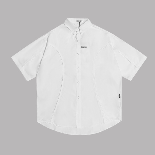 Balenciaga irregular short -sleeved shirt white