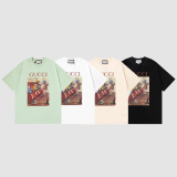 Gucci 2023 Summer retro pattern letter logo printing T -shirt couple model