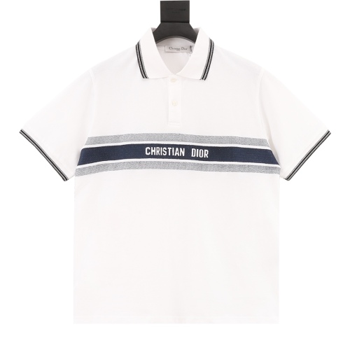 Dior belt logo short -sleeved Polo shirt