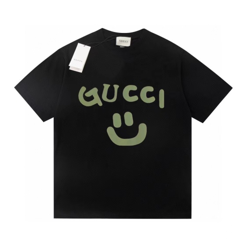 Gucci 2023SS abstract smiley face graffiti printed couple casual short -sleeved T -shirt