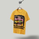 Travis Scott Cactusjack x CPFMGCJ joint model soaking the burger mouth pattern short -sleeved T -shirt