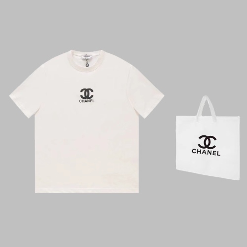 CHANEL 2023SS Spring and Summer African Pressing Glipper LOGO pattern Short -sleeved T -shirt Simple Fashion Couple