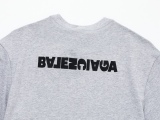 Balenciaga classic reverse English logo embroidered short -sleeved T -shirt