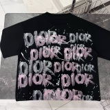 Dior color three -dimensional gradient printed short sleeves