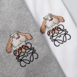 Loewe 2023SS spring and summer new product puppy Yinyin embroidered round neck short sleeves