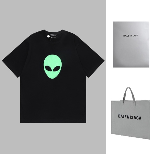 Balenciaga alien fluorescent green printing short -sleeved Tee