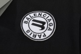 Balenciaga half B chest towel embroidery letter logo casual round collar short -sleeved T -shirt