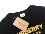 Burberry logo logo high -density embroidery short -sleeved T -shirt couple model