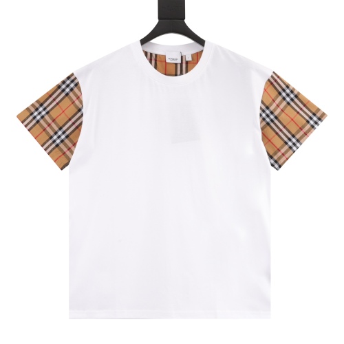 Burberry plaid sleeve short -sleeved T -shirt