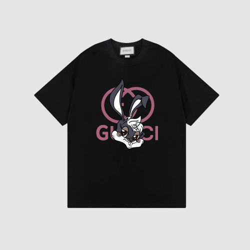GUCCI spring and summer rabbit print letter loose casual short -sleeved couple T -shirt