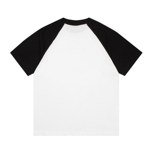 Balenciaga dual -match color falling shoulder logo short -sleeved couple