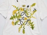 Loewe 23SS flower embroidery short -sleeved heavy worker embroidery