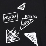 Prada series triangular bid multi -element multi -element print classic basic short sleeve