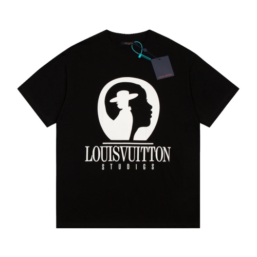 Louis vuitton 23ss portrait logo letter short sleeve couple model