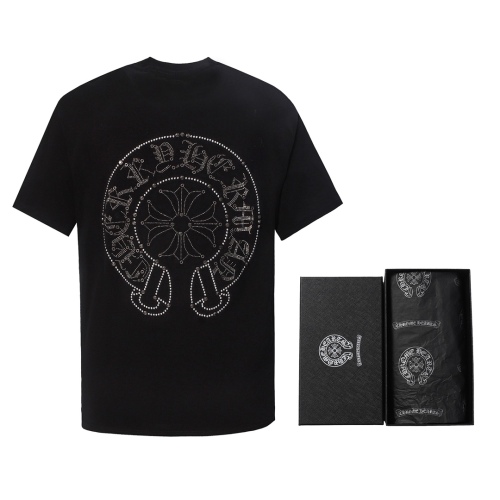 Chrome Hearts Heavy Industry Horseshoe Sanskrit Handmade Hot Diamond Short Sleeve T 桖