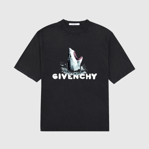 Givenchy 2023 spring and summer American pickled retro making old printed water washing short sleeves