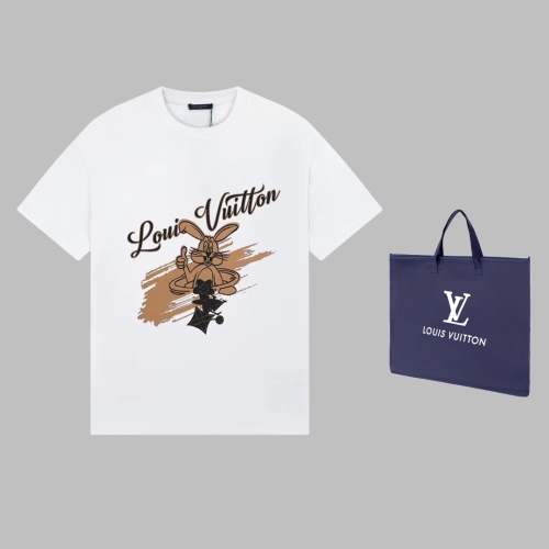 Louis vuitton 2023 spring and summer rabbit year limited digital jet playful rabbit logo couple short -sleeved T -shirt