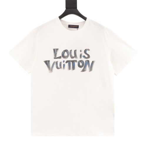 Louis Vuitton Rabbit Year Limited Hand -painted Printing Round Neck T -shirt