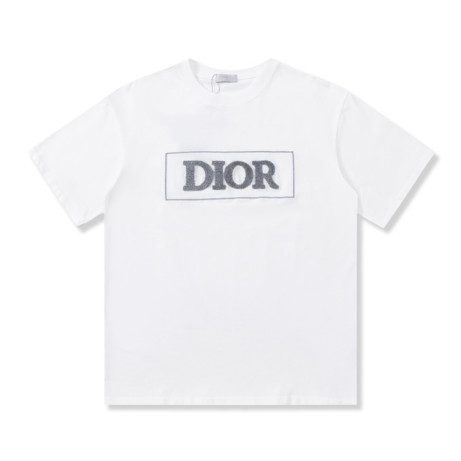 Dior 23SS logo three -dimensional towel embroidered flowers short -sleeved T -shirt