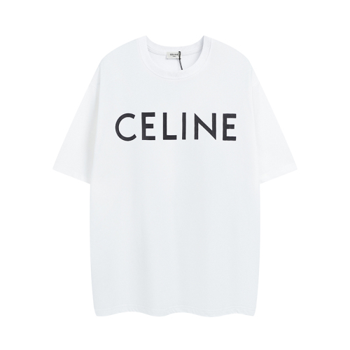 Celine Basic Letter Print Short Sleeve 23SS latest color scheme printed loose casual couple model