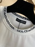 DOLCE & Gabbana D & G Cotton Cotton Timotya neckline embroidered logo round neck short -sleeved T -shirt couple