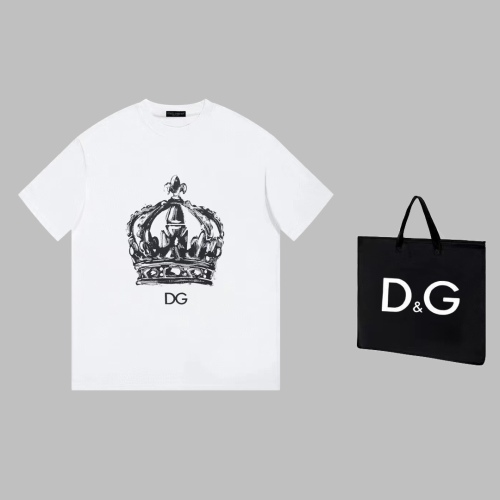 DOLCE & Gabbana D & G limited show letter LOGO hand -painted graffiti printing+pulp pattern short -sleeved T -shirt