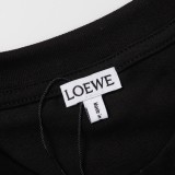 LOEEWE Summer Bird Plant Logo Embroidery Men and Women Loose Short Sleeve