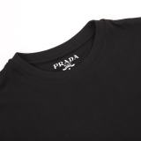 Prada classic leather logo short -sleeved T -shirt
