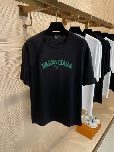 Balenciaga 2023 embroidery logo logo cotton short -sleeved T -shirt couple model