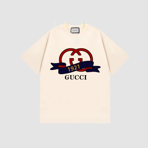 Gucci 23 round neckline printing casual short -sleeved T -shirt