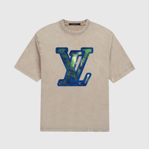Louis Vuitton 2023 Spring and Summer American pickled retro and old printed water washing short sleeve Size SIZE: s, m, l, xl