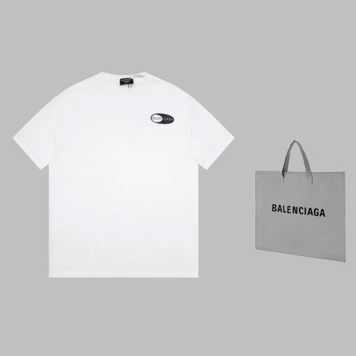 Balenciaga logo button short -sleeved couple