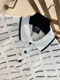 Balenciaga 2023 Summer Cotton Platform Full Print Balenciaga Alphabet Queen Polo shirt