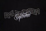 Balenciaga X Supreme 2023 Fall spring and summer joint series hot drill LOGO combined with short -sleeved T -shirt