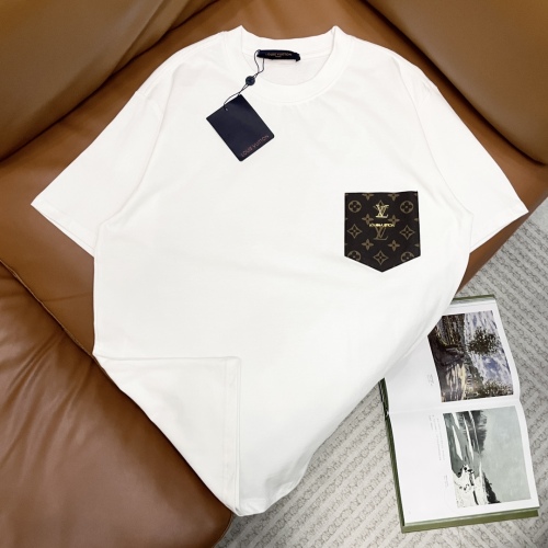 Louis vuitton Laohua logo leather hardware pocket short -sleeved T -shirt