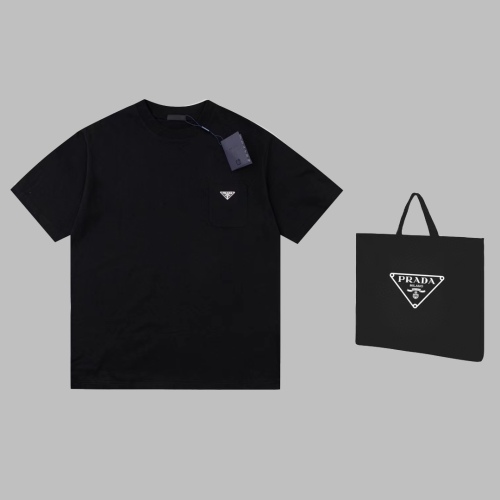 Prada Pocket Triangle Trip -standard Sleeve T -shirt