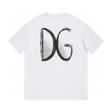 DOLCE & Gabbana D & G limited show letter LOGO hand -painted graffiti printing+pulp pattern short -sleeved T -shirt