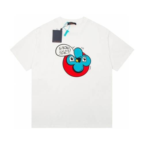 Louis Vuitton Limited Show Cartoon Mangosteen Color Graffiti Alphabet Print Short Sleeve T -shirt
