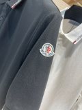 Moncler 2023 neckline and cuffs exquisite logo letters embroidered beaded cotton POLO shirt