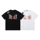 Louis Vuitton 2023 Summer Fashion Week Show Sanlian letter logo back customized leather label couple short -sleeved T -shirt