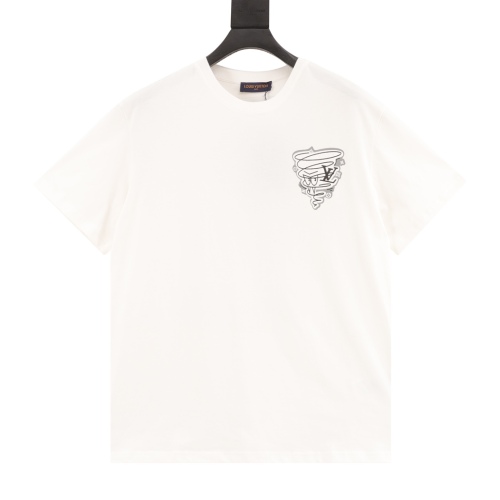 Louis Vuitton Tornado Wind Printing Round Neck T -shirt